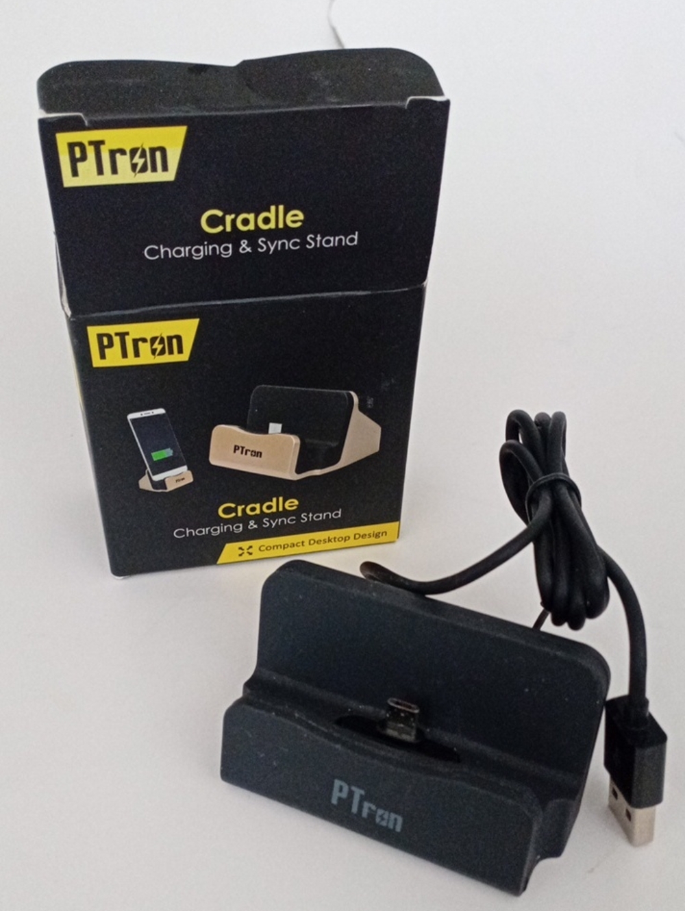 Black Charging Cradle Stand with USB Cable